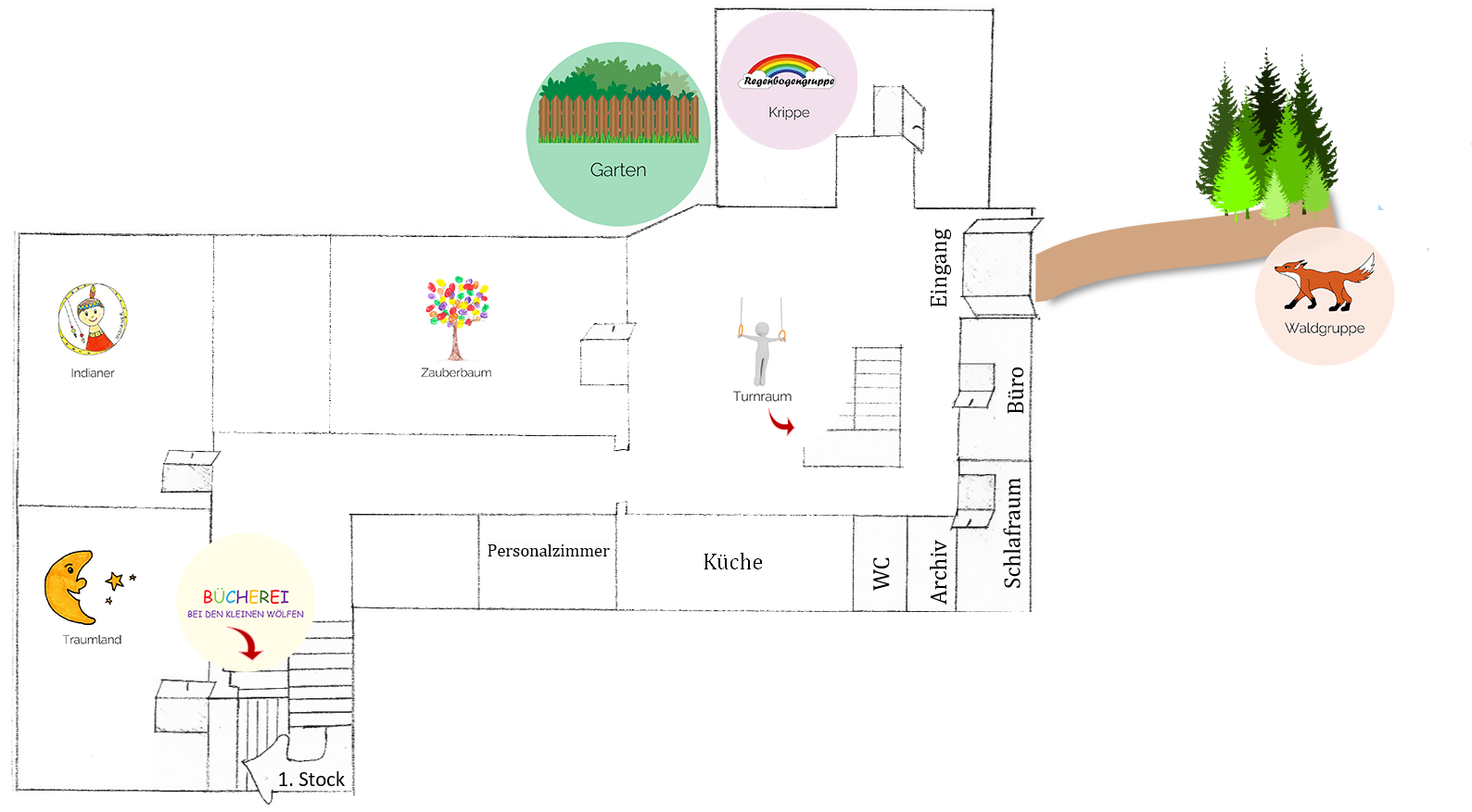 Grossansicht in neuem Fenster: Grundriss Kindergarten Wolfersdorf Grossansicht in neuem Fenster: Grundriss Kindergarten Wolfersdorf
