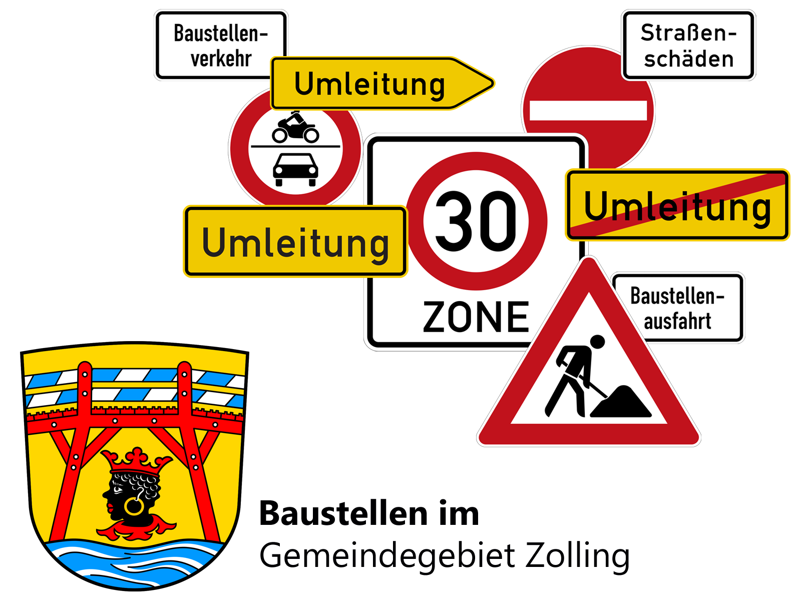Baustellen im Gemeindegebiet Zolling